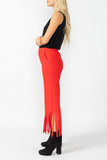 Red Laser Cut Pants
