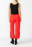 Red Laser Cut Pants