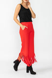 Red Laser Cut Pants