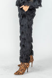 Black Wave Feather Pants