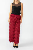 Burgundy Wave Feather Pants