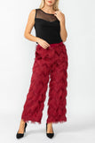 Burgundy Wave Feather Pants