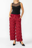 Burgundy Wave Feather Pants