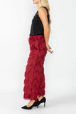Burgundy Wave Feather Pants