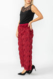 Burgundy Wave Feather Pants