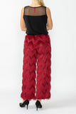 Burgundy Wave Feather Pants