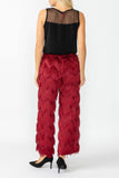 Burgundy Wave Feather Pants