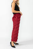 Burgundy Wave Feather Pants