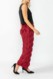 Burgundy Wave Feather Pants