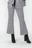 Gray Pintuck Pocket Front Pants