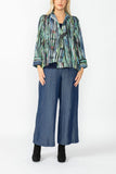 Green and Blue One Button Jacket
