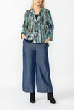 Green and Blue One Button Jacket