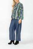 Green and Blue One Button Jacket