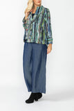 Green and Blue One Button Jacket