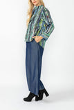 Green and Blue One Button Jacket