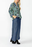 Green and Blue One Button Jacket