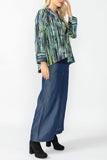 Green and Blue One Button Jacket