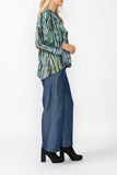 Green and Blue One Button Jacket