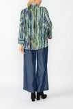 Green and Blue One Button Jacket