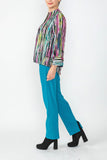 Pink and Green One Button Jacket