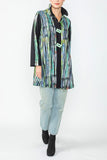 Green and Blue Bias Trim Unbalance Jacket