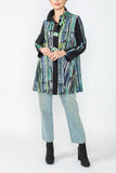 Green and Blue Bias Trim Unbalance Jacket