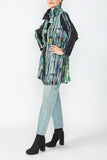 Green and Blue Bias Trim Unbalance Jacket