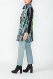 Green and Blue Bias Trim Unbalance Jacket