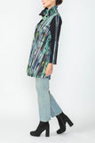 Green and Blue Bias Trim Unbalance Jacket