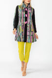 Pink and Green Bias Trim Unbalance Jacket