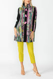 Pink and Green Bias Trim Unbalance Jacket