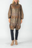 Mocha Stand Collar Wire String Jacket