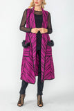 Fuchsia Peter Pan Collar Long Vest