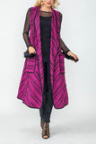 Fuchsia Peter Pan Collar Long Vest