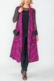 Fuchsia Peter Pan Collar Long Vest