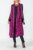 Fuchsia Peter Pan Collar Long Vest