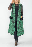 Green Peter Pan Collar Long Vest