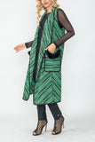 Green Peter Pan Collar Long Vest