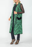 Green Peter Pan Collar Long Vest