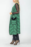 Green Peter Pan Collar Long Vest