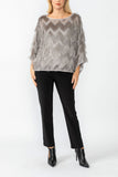 Gray Poncho Round Neck Top