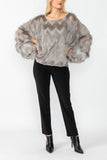 Gray Poncho Round Neck Top