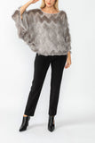 Gray Poncho Round Neck Top