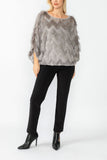 Gray Poncho Round Neck Top