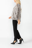Gray Poncho Round Neck Top