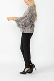 Gray Poncho Round Neck Top