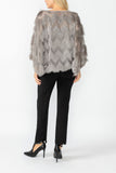 Gray Poncho Round Neck Top