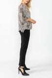 Gray Poncho Round Neck Top