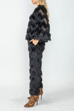 Black Neck Binding Short Top