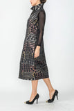 Black Sleeveless Wire Collar Long Dress